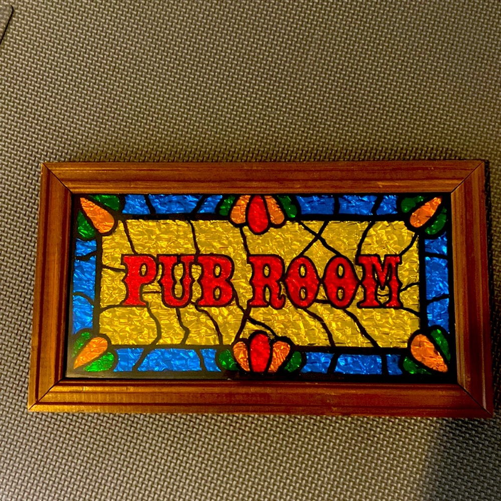 Pub Room Bar Sign Stained Glass